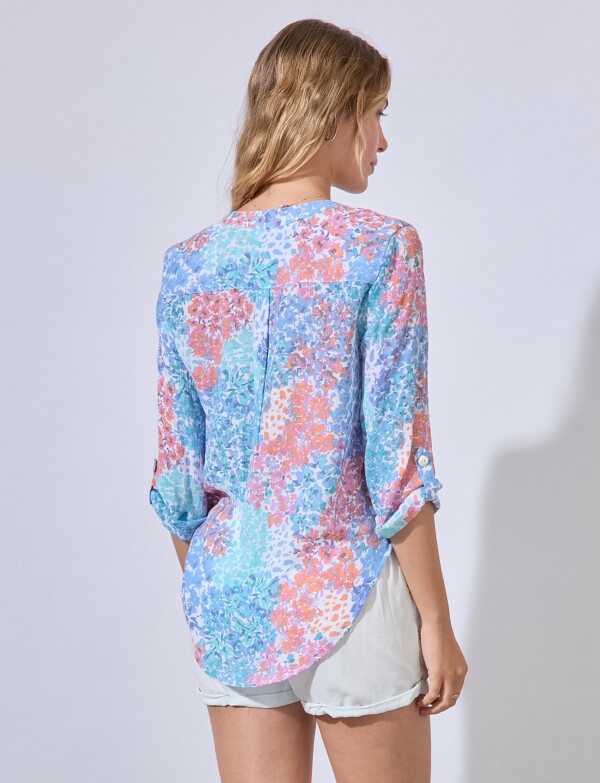 Blusa Gasa Print MULTI/ANARANJADO