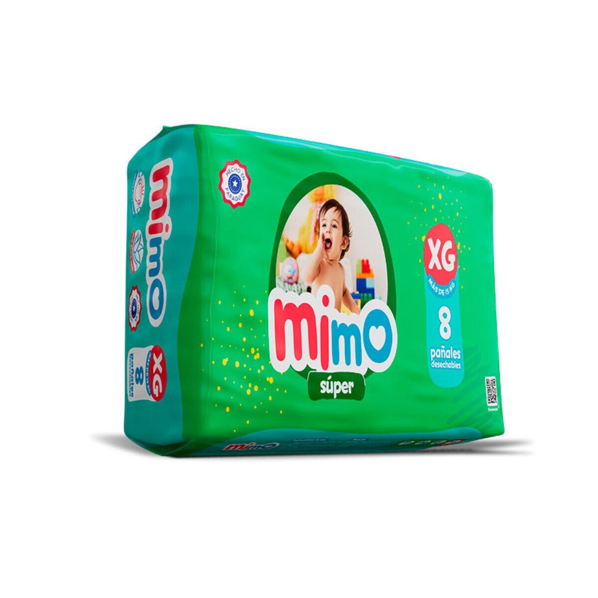 MIMO PAÑAL SUPER XG MINI PACK PAQ X 8 UN 