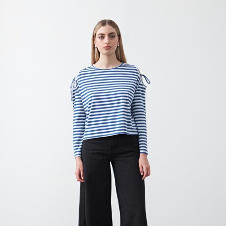 REMERA SENDAI Blanco/Azul