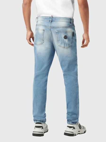 PHILIPP PLEIN - Jeans Straight Cut Alta Automática