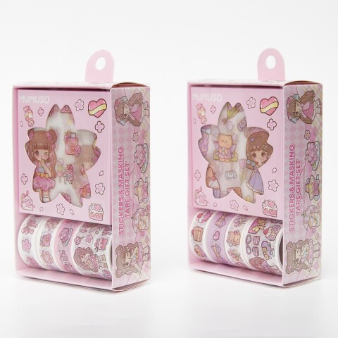 SET DE REGALO DE PEGATINAS Y CINTA ADHESIVA (4 HOJAS + 4 ROLLOS) SET DE REGALO DE PEGATINAS Y CINTA ADHESIVA (4 HOJAS + 4 ROLLOS)