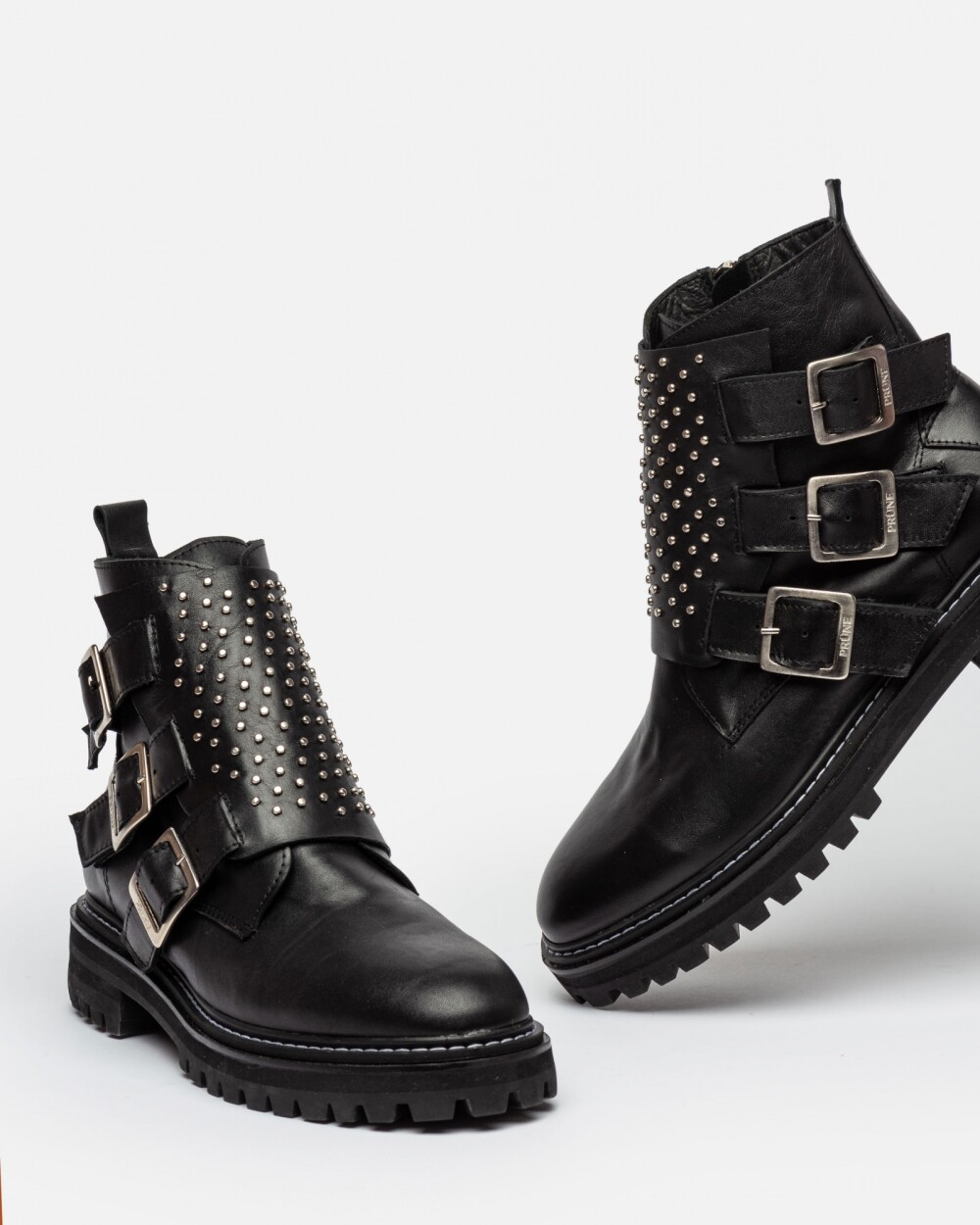 Borcego Smith En Cuero Liso Negro