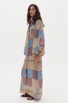 Vestido Claire en Lino metalizado Padma Gold Print
