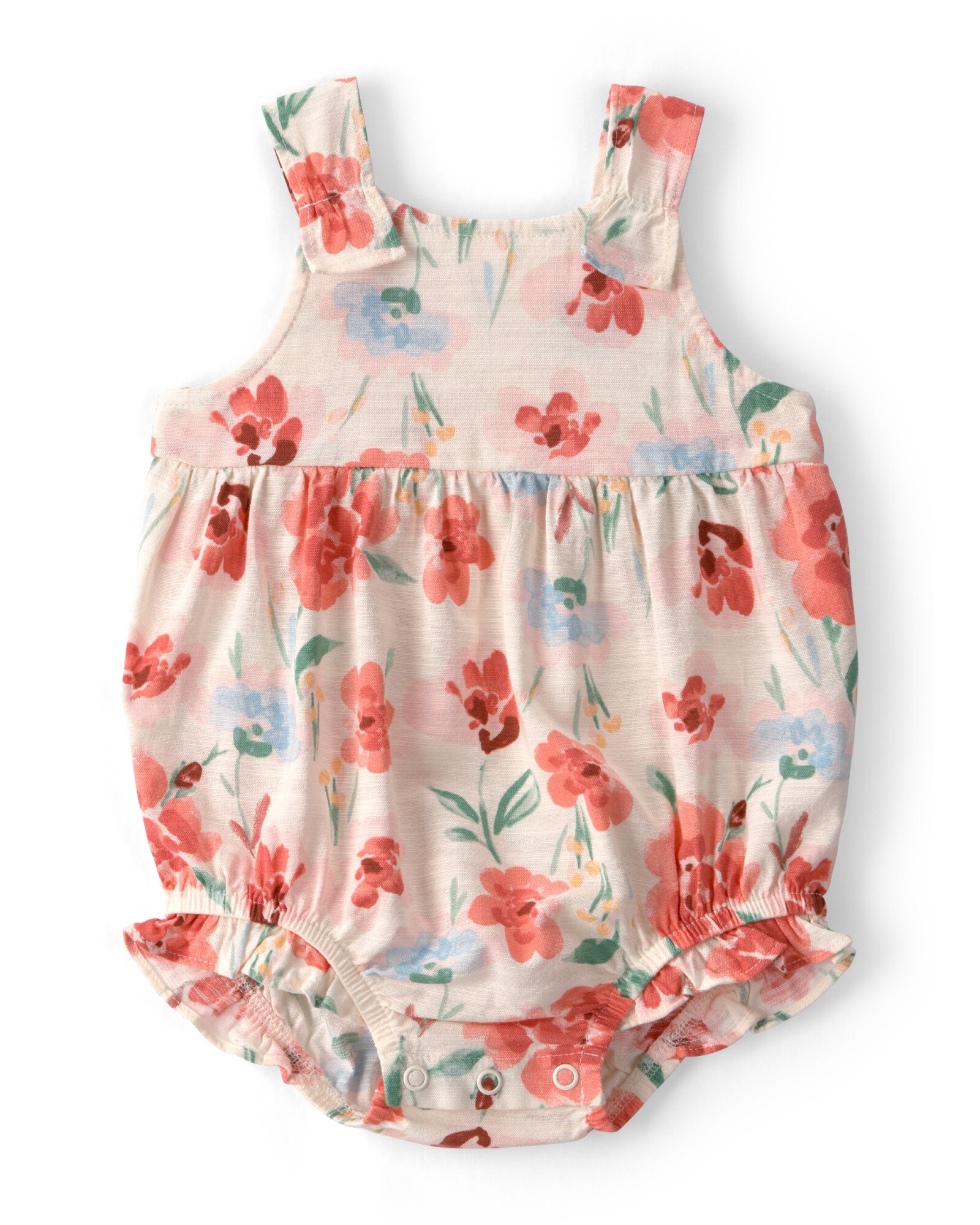 Set dos piezas, body bombachudo de viscosa y saco de algodón, diseño floral Sin color