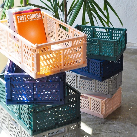 Caja de almacenamiento plegable grande rosa