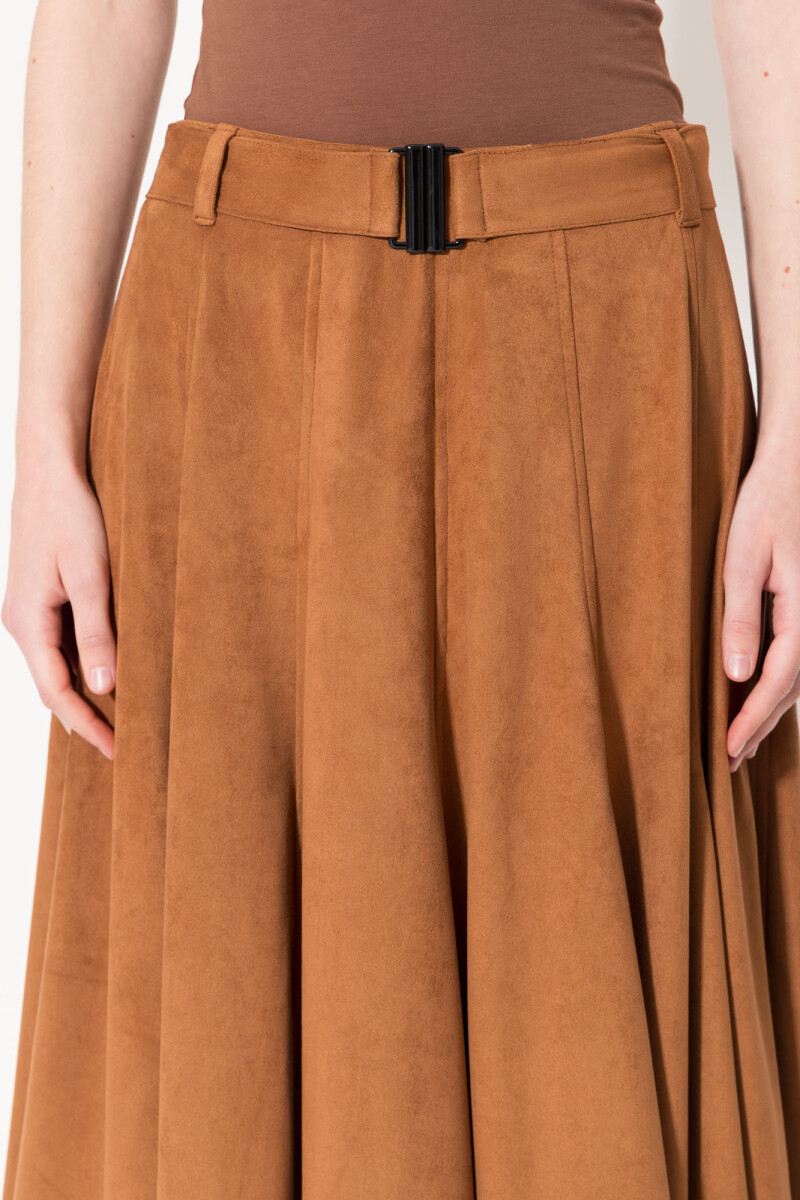 POLLERA SUEDE Caramelo