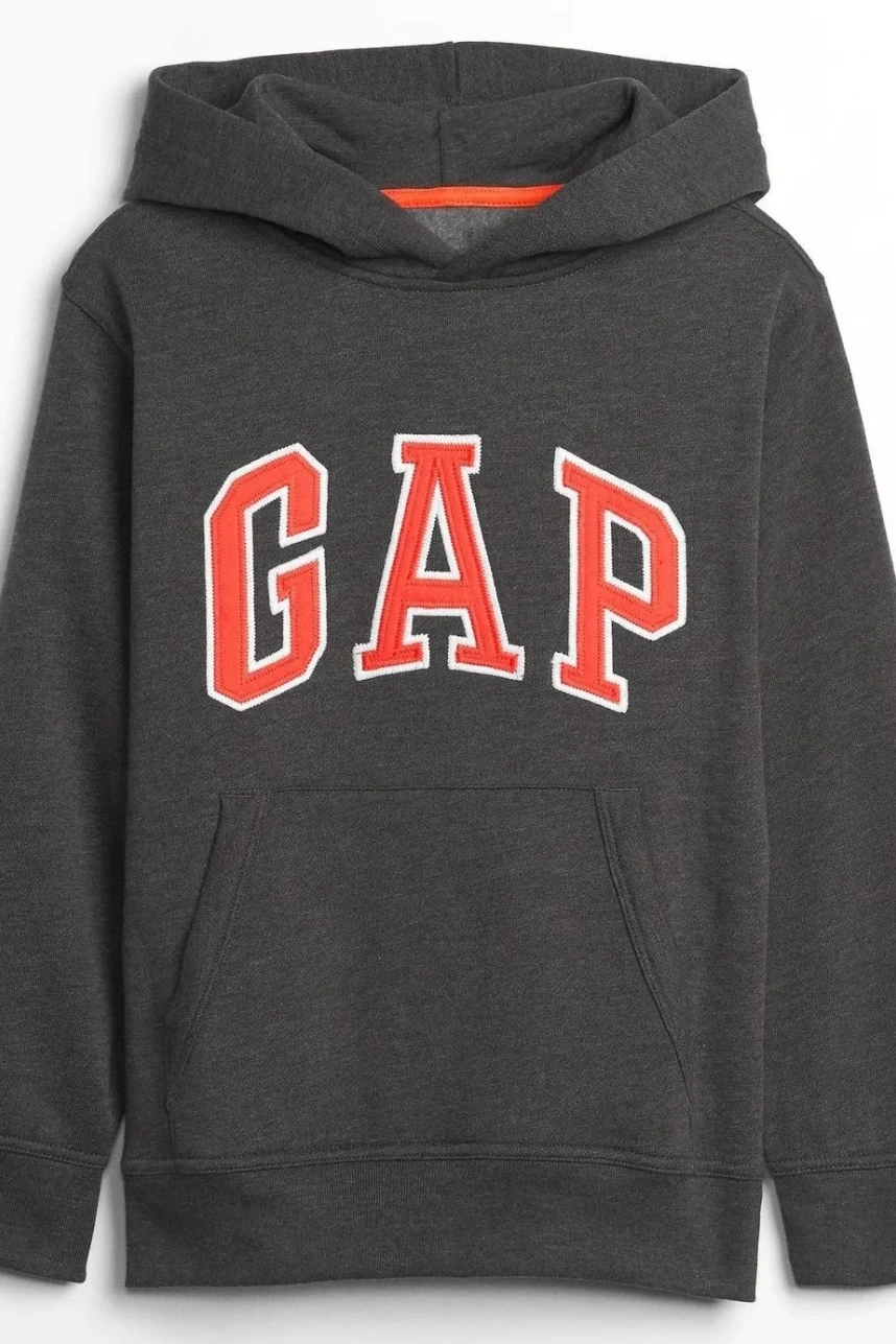 Canguro Logo Gap Con Felpa Niño Charcoal Grey