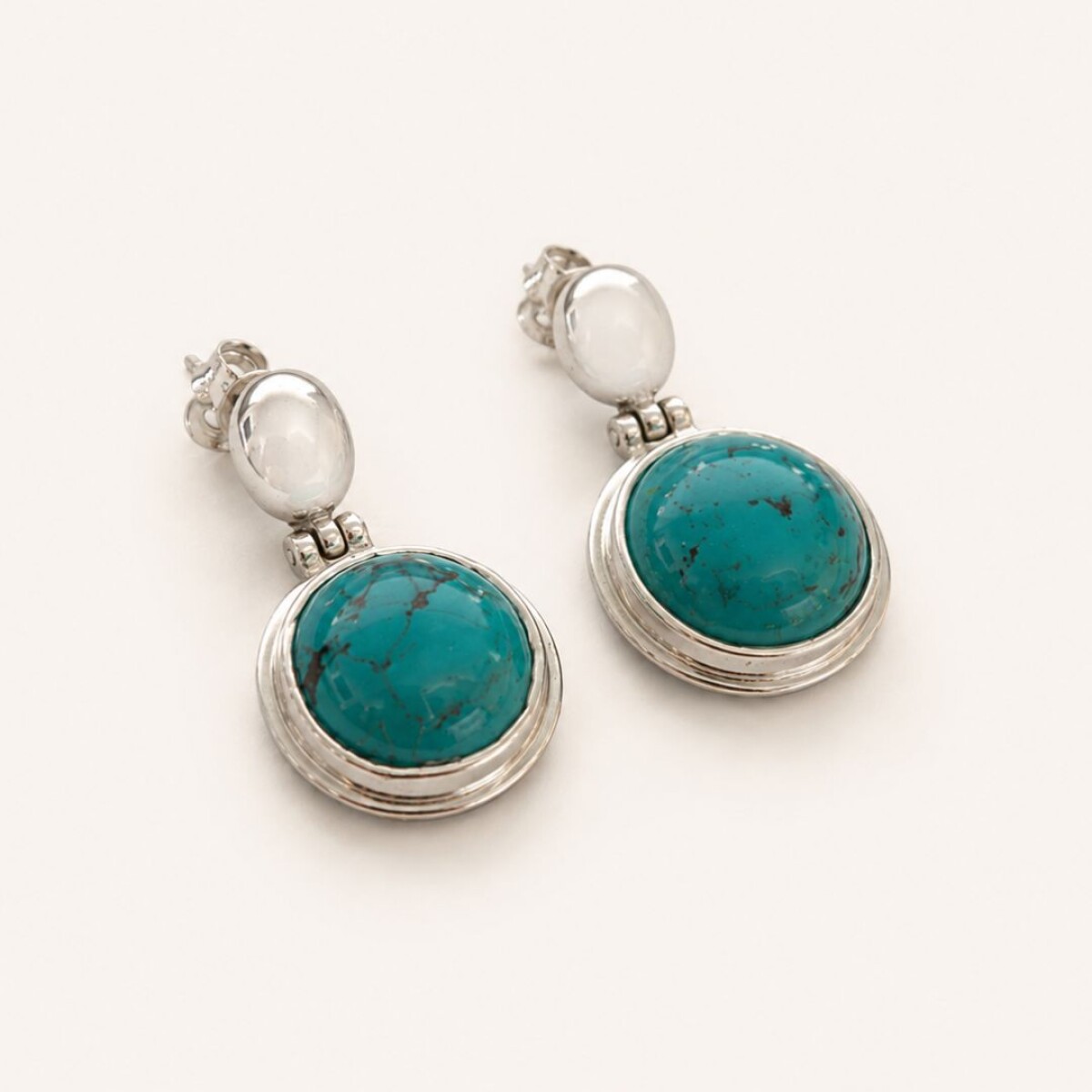 Caravanas Turquesa - Plata 925 
