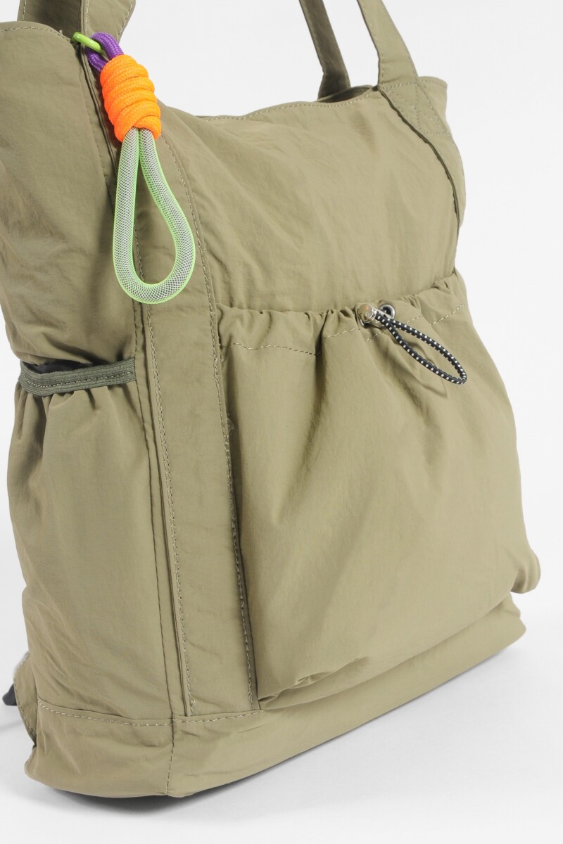 Mochila shopper de tela verde