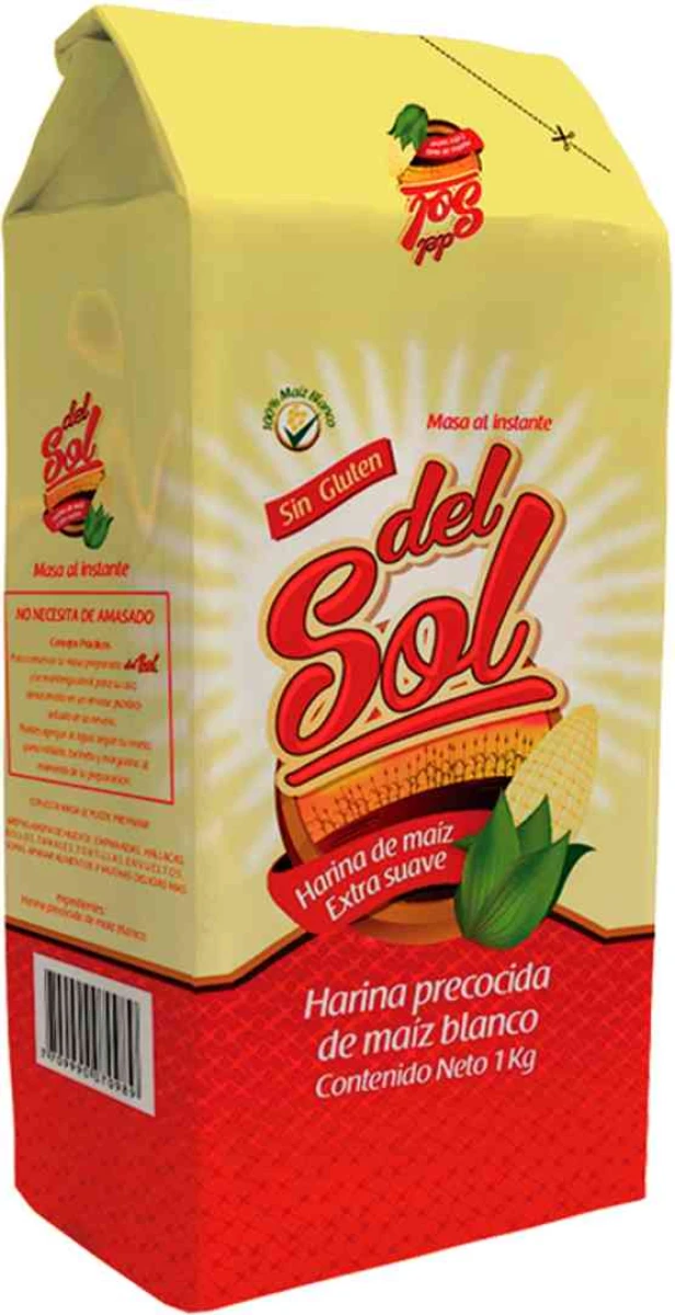HARINA PRECOCIDA DE MAIZ BLANCO 1K DEL SOL 
