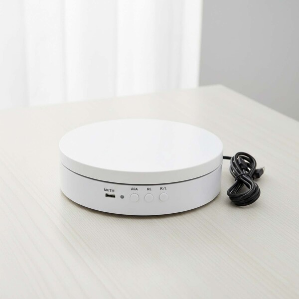 Exhibidor Base Giratorio Automatico Joyas Reloj Celular Y + Color Blanco