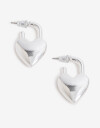Aros Argollas Metal Aros Corazón Metal. - Plateado