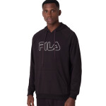 Fila buzo canguro letter outline light negro/blanco Hombre Negro-Blanco