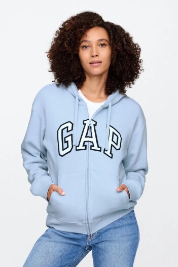 Canguro Con Cierre Logo Gap Mujer Light Blue Shadow