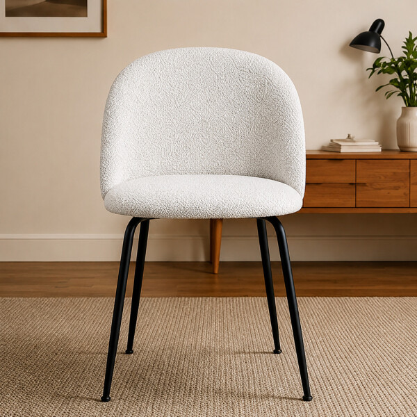 Silla de Comedor ComboHome Cali Eames Acolchada Tela Pack X6 Blanco 1