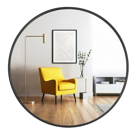 Espejo Redondo Circular 60 Cm Marco Hierro Negro