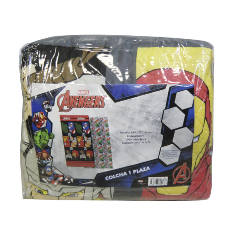 Colcha Infantil 1 Plaza 100% Microfibra Avengers GRIS