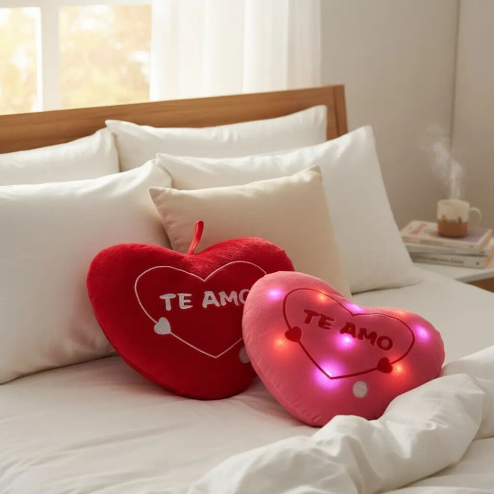 Peluche De Corazón Con Luces ROJO
