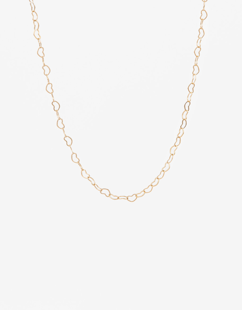 Collar Corto Metal Corazones 