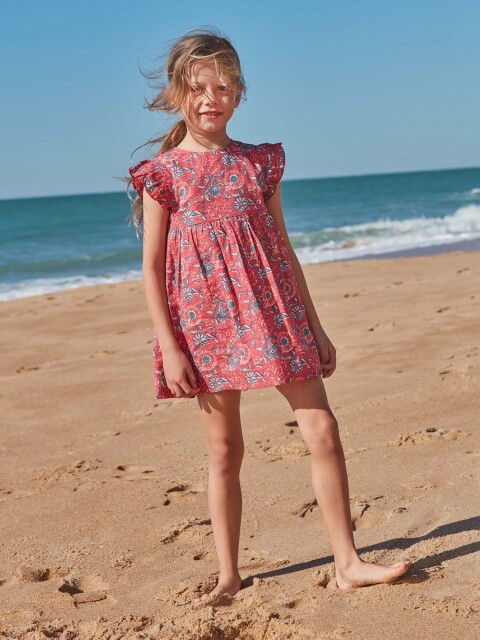 Vestido Estampado Flores Piedra