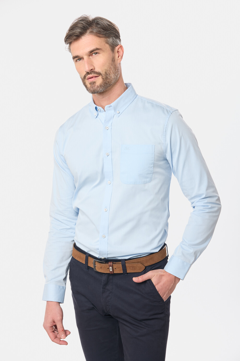 CAMISA LISA SPORT Celeste Claro