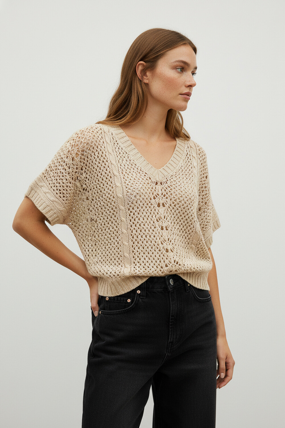 Remera Baxela Beige Claro