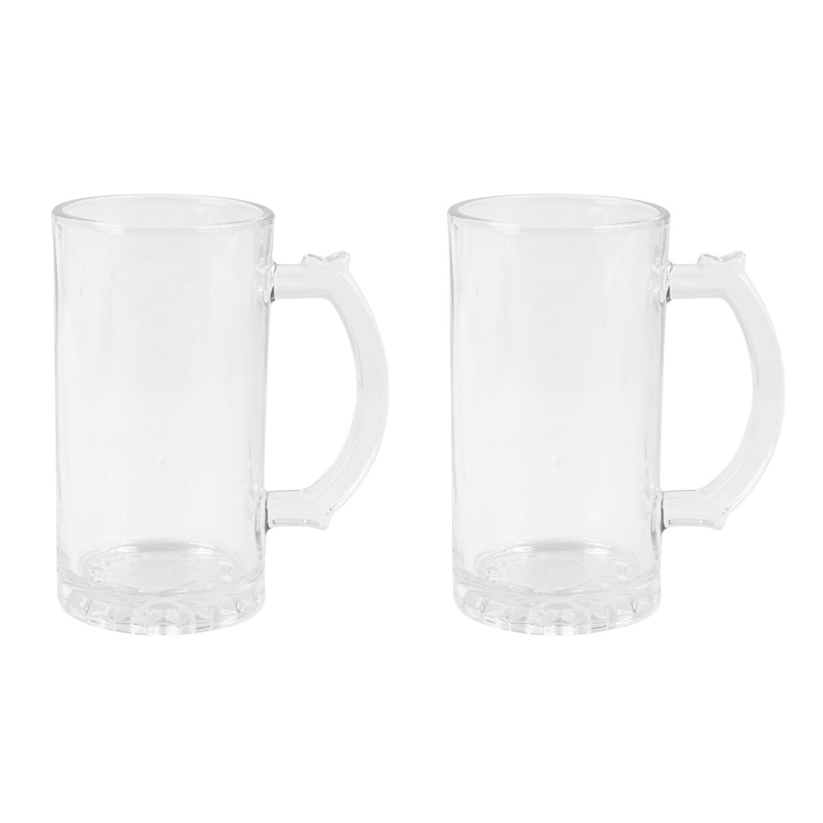 Jarra de cerveza de vidrio con base labrada sol x2pcs 450ml 