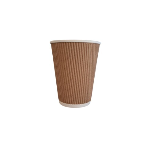 VASOS DE PAPEL ONDULADO KRAFT - 12oz - 500 UDS (VAS4006) Vasos De Papel Ondulado Kraft - 12oz - 500 Uds (vas4006)