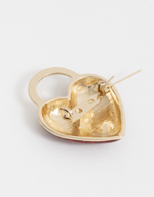 Prendedor Glitter Prendedor De Corazón Dorado - Dorado