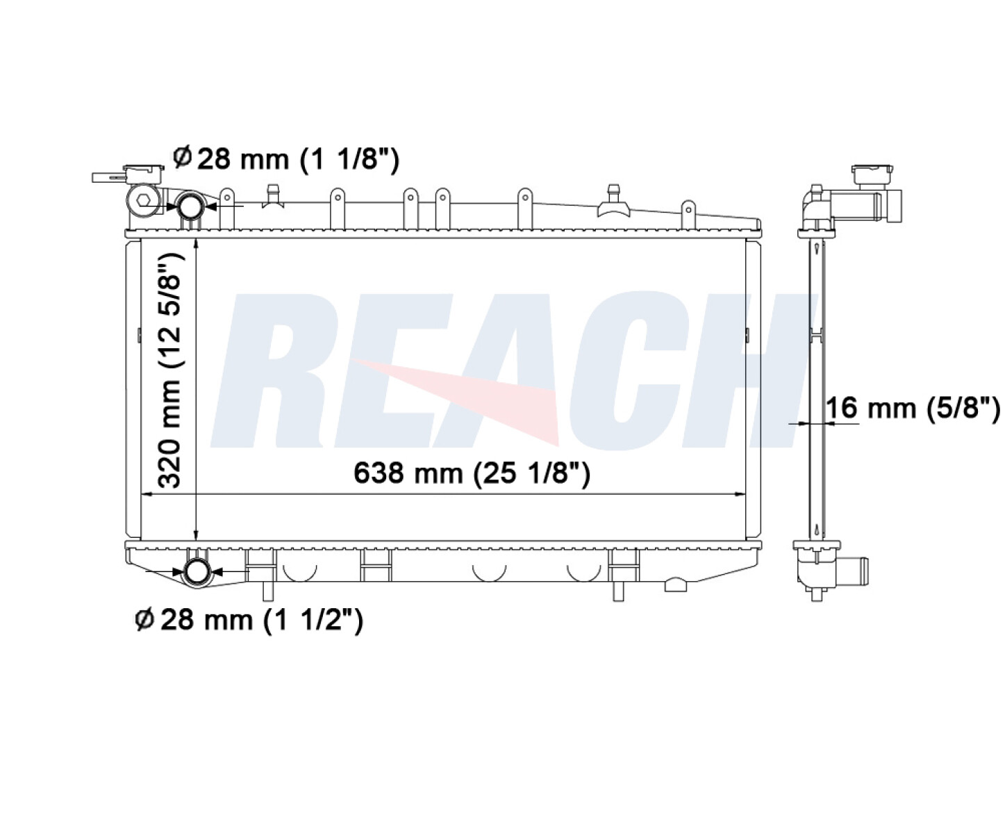 RADIADOR NISSAN SENTRA B13 MEXICANO NAFTA 638X330 CAÑOS PARALELOS TYC 