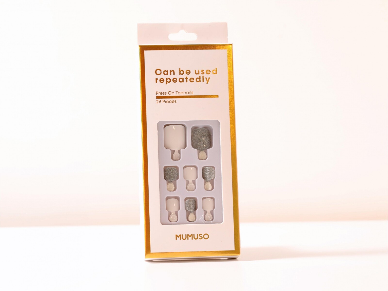 PRENSA EN UÑAS DE LOS PIES (BLANCO Y PLATA) 