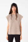 CHALECO TEJIDO Beige
