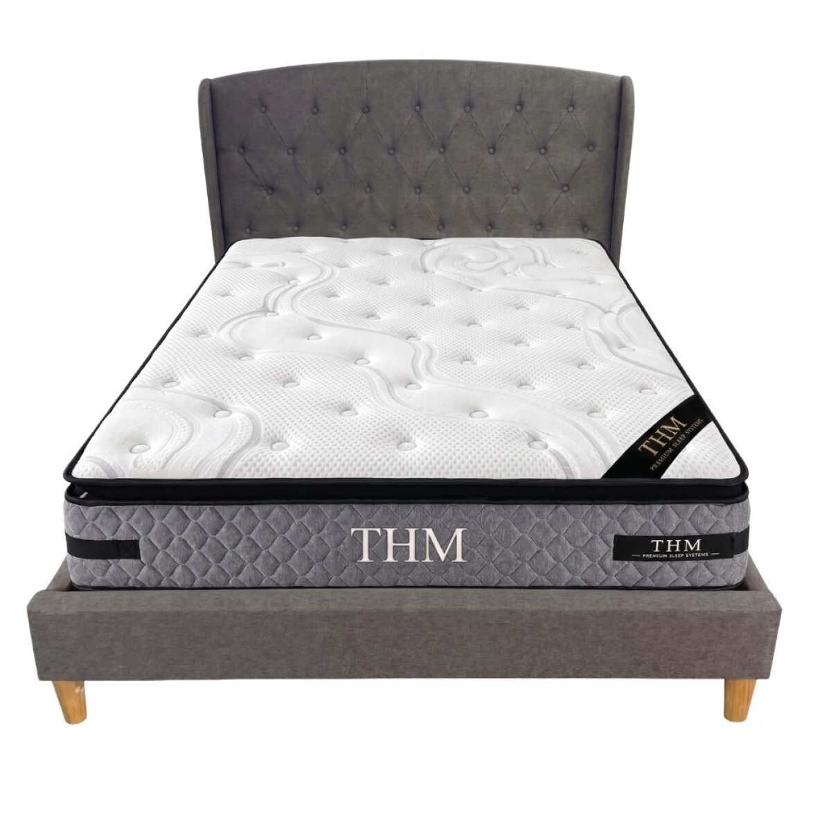 Sommier con respaldo 2 plazas THM Hybrid Platinum 