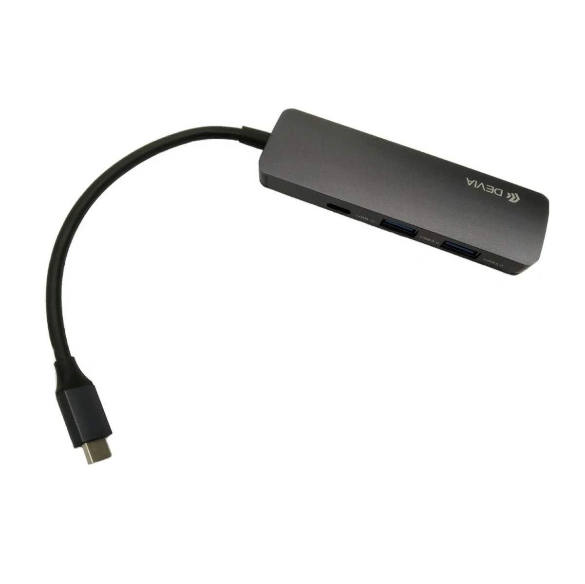 ADAPTADOR HUB DEVIA 4 EN 1 | USB TIPO-C A HDMI + USB3.0*2 + PD DEVIA (Updated) - Grey 