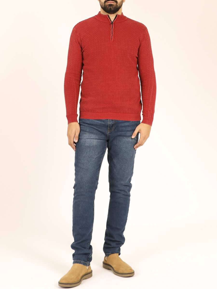 Sweater Medio Cierre Feraud - Rojo 