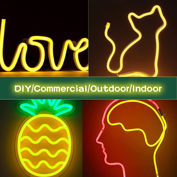 Cinta Neón Led Luces Manguera Tira Flexible 5m Decoración Variante Color Amarillo