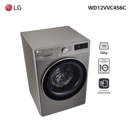 Lavasecarropas LG Inverter WD12VVC4S6C 12kg/7kg Gris Oscuro