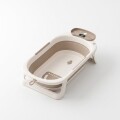 Set Bañito Plegable + Soporte Para Bebé Bañera Rígida Marrón