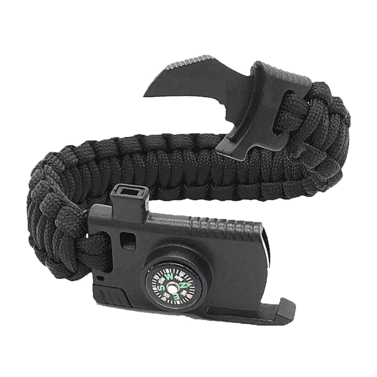 Pulsera de supervivencia 5 en 1 - Negro 