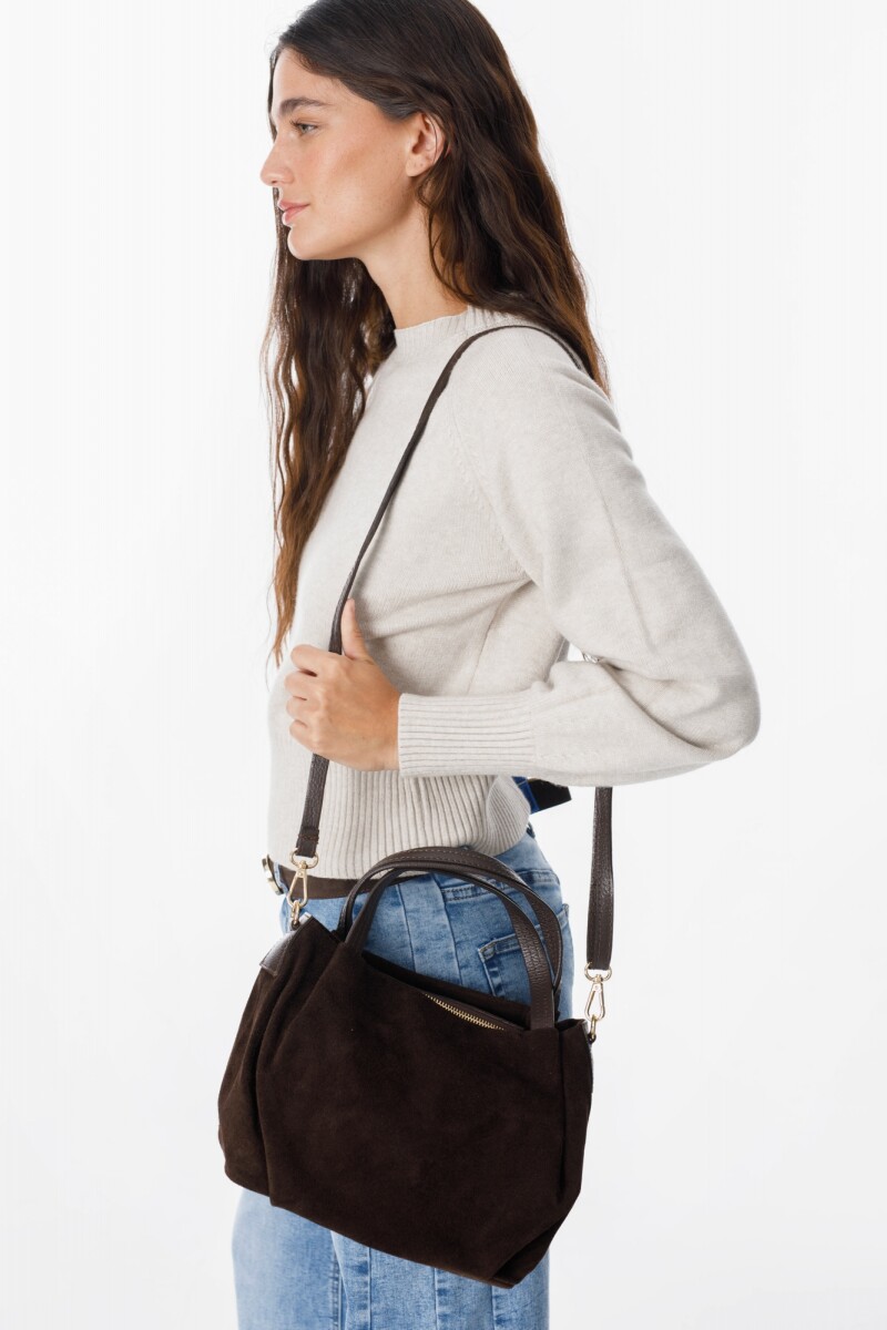 Polka Leather Bag Chocolate