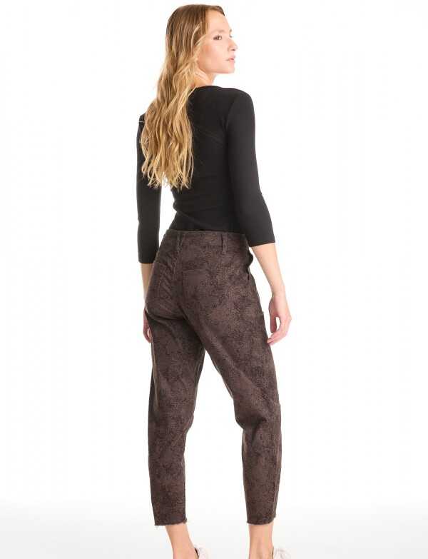 Pantalon Crop & Desflecado GRIS/MULTI