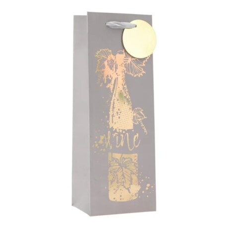 Bolsa Botella Top Copas y Vinos Gris