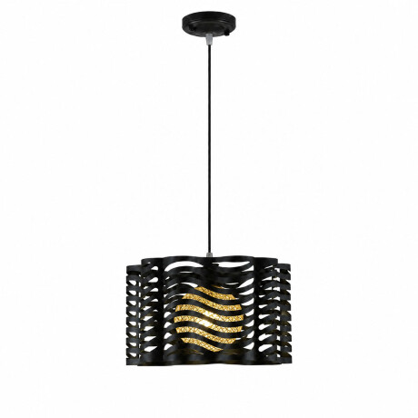Lámpara Colgante Metal Y Cuerda E27 Diseño Moderno Deco Negro