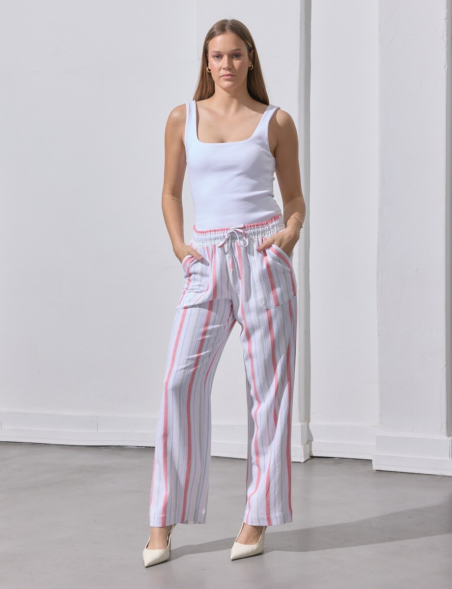Pantalon Lino - Multi/rosa 