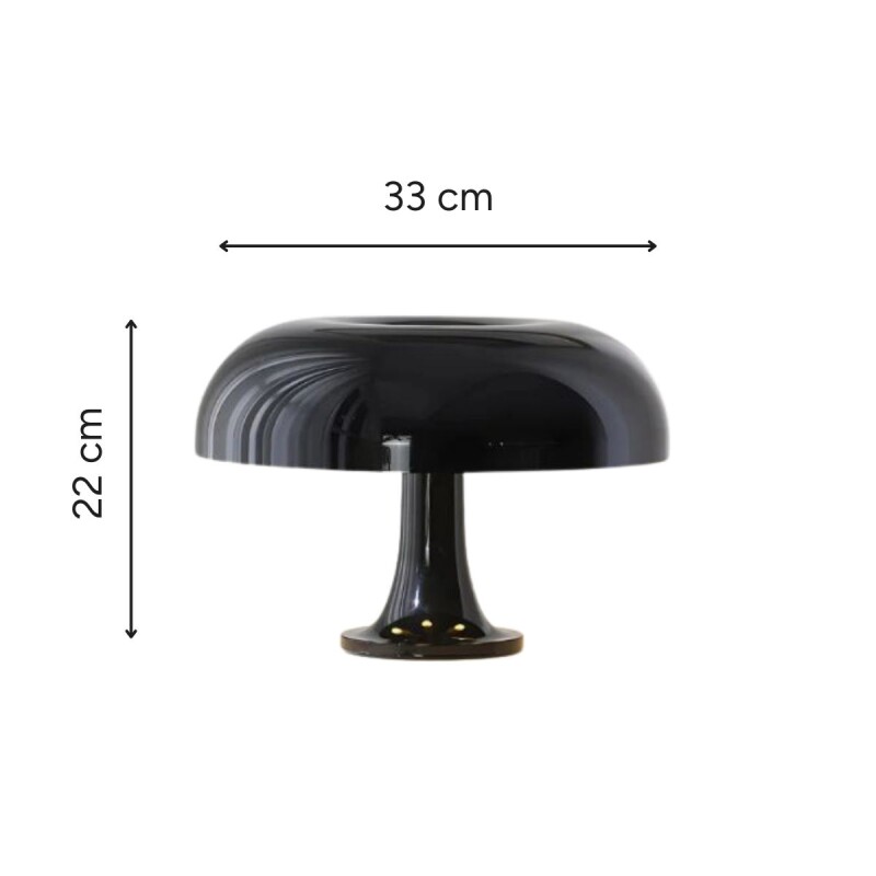 Lampara Retro Mushroom con USB Negra