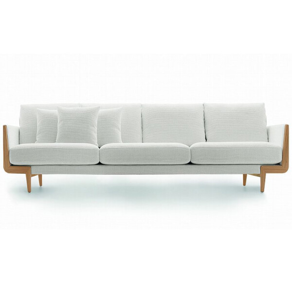 SOFA CIGNO 3 CUERPOS - BRAZOS MADERA CINAMOMO - TELA TRAMADA BEIGE SOFA CIGNO 3 CUERPOS - BRAZOS MADERA CINAMOMO - TELA TRAMADA BEIGE