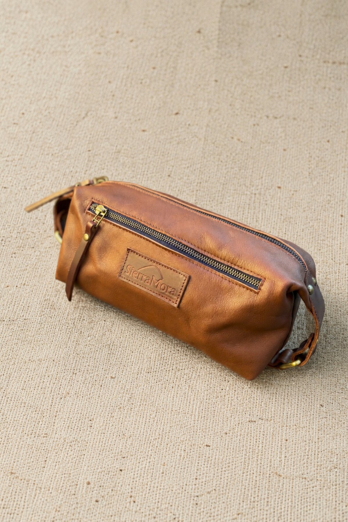 Necessaire de Cuero Marrón Blue Zip