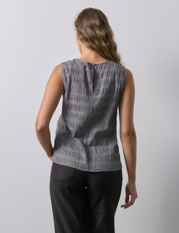 Blusa Plisada NEGRO/BLANCO