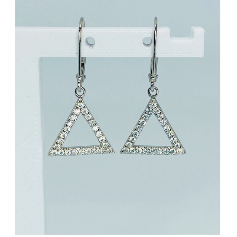 CARAVANAS DE PLATA TRIANGULO CON CIRCONIAS L2dslf-01648-c-x3