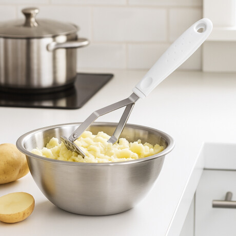 Pisapapas Utilita Blanco Acero Inoxidable Tramontina Pisapapas Utilita Blanco Acero Inoxidable Tramontina